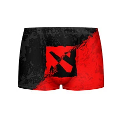 Трусы-боксеры мужские DOTA 2 RED BLACK LOGO, БРЫЗГИ КРАСОК, цвет: 3D-принт