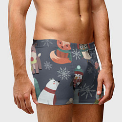 Трусы-боксеры мужские НОВОГОДНИЙ ПАТТЕРН ЖИВОТНЫЕ, цвет: 3D-принт — фото 2