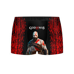 Трусы-боксеры мужские God of War красные разводы, цвет: 3D-принт
