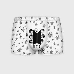 Трусы-боксеры мужские ЛОГОТИП БТС LOGO BTS, цвет: 3D-принт