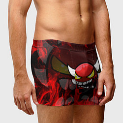 Трусы-боксеры мужские GEOMETRY DASH RAGE SMLIE LEVELS RED FIRE, цвет: 3D-принт — фото 2