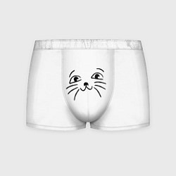 Трусы-боксеры мужские Милый котик на белом, цвет: 3D-принт