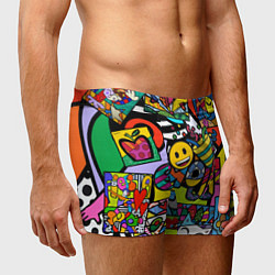 Трусы-боксеры мужские Romero Britto - emoji, цвет: 3D-принт — фото 2