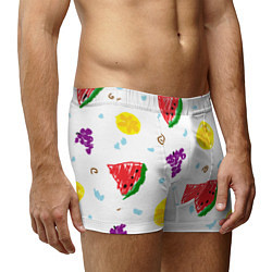 Трусы-боксеры мужские Пиксельные фрукты, цвет: 3D-принт — фото 2
