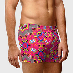 Трусы-боксеры мужские Розовый абстрактный современный узор, цвет: 3D-принт — фото 2
