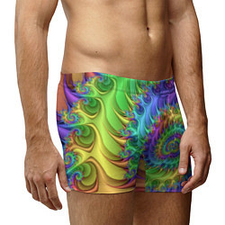 Трусы-боксеры мужские Красочная фрактальная спираль Узор Colorful fracta, цвет: 3D-принт — фото 2