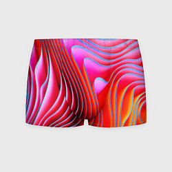 Трусы-боксеры мужские Разноцветные неоновые полосы Волна Multicolored ne, цвет: 3D-принт