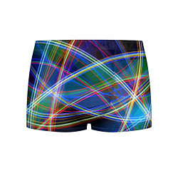 Трусы-боксеры мужские Разноцветные неоновые линии Абстракция Multicolore, цвет: 3D-принт