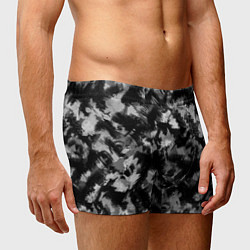 Трусы-боксеры мужские Черно-белый абстрактный камуфляж, цвет: 3D-принт — фото 2