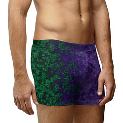 Трусы-боксеры мужские Marble texture purple green color, цвет: 3D-принт — фото 2
