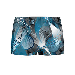 Трусы-боксеры мужские Абстрактный серо-синий принт, цвет: 3D-принт