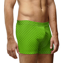 Трусы-боксеры мужские Зеленые ячейки текстура, цвет: 3D-принт — фото 2
