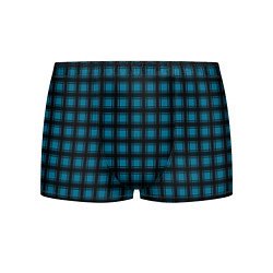 Трусы-боксеры мужские Black and blue plaid, цвет: 3D-принт