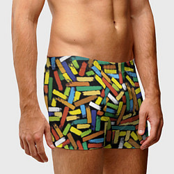 Трусы-боксеры мужские Летний паттерн из разноцветных мелков, цвет: 3D-принт — фото 2