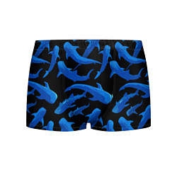 Трусы-боксеры мужские Стая акул - паттерн, цвет: 3D-принт