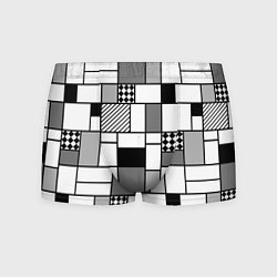 Мужские трусы Черно белый геометрический скандинавский узор