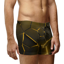 Трусы-боксеры мужские Золотые неоновые геометрические плиты, цвет: 3D-принт — фото 2