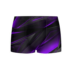 Трусы-боксеры мужские Черно-фиолетовая геометрическая абстракция, цвет: 3D-принт