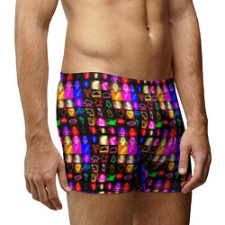 Трусы-боксеры мужские Neon glowing objects, цвет: 3D-принт — фото 2