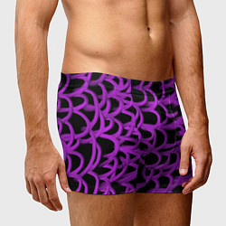Трусы-боксеры мужские Нити из фиолетовой краски, цвет: 3D-принт — фото 2