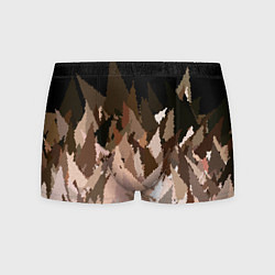 Трусы-боксеры мужские Abstract mosaic pattern brown and black, цвет: 3D-принт