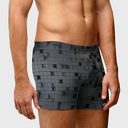 Трусы-боксеры мужские Пиксельный объёмный паттерн, цвет: 3D-принт — фото 2
