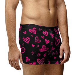 Трусы-боксеры мужские Розовые сердца, цвет: 3D-принт — фото 2