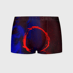 Трусы-боксеры мужские Синий и красный абстрактный дым и краски, цвет: 3D-принт