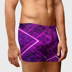 Трусы-боксеры мужские Абстрактные геометрические фиолетовые объекты, цвет: 3D-принт — фото 2