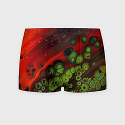 Трусы-боксеры мужские Абстрактные красный песок и зелёные камни, цвет: 3D-принт