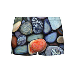 Трусы-боксеры мужские Цветные камушки, цвет: 3D-принт