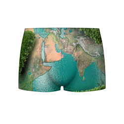 Трусы-боксеры мужские Карта Земли, цвет: 3D-принт