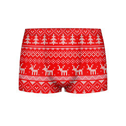 Мужские трусы Рождественский красный свитер с оленями