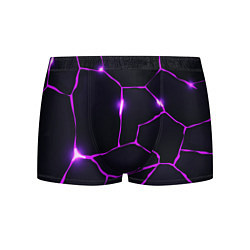 Трусы-боксеры мужские Фиолетовые неоновые трещины, цвет: 3D-принт
