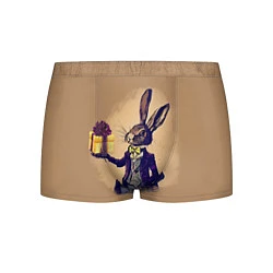 Трусы-боксеры мужские Кролик в костюме с подарком, цвет: 3D-принт