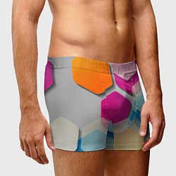 Трусы-боксеры мужские Абстрактные разноцветные геометрические фигуры, цвет: 3D-принт — фото 2