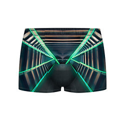 Трусы-боксеры мужские Неоновые фонари на космическом коридоре, цвет: 3D-принт