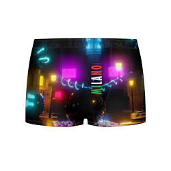 Трусы-боксеры мужские Неоновые улицы ночного Милана, цвет: 3D-принт