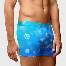 Трусы-боксеры мужские Снежинки в небе, цвет: 3D-принт — фото 2