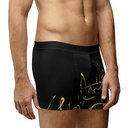 Трусы-боксеры мужские Золотая каллиграфия на черном фоне, цвет: 3D-принт — фото 2