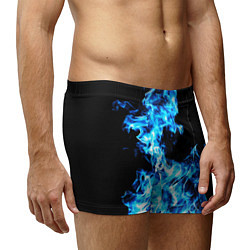 Трусы-боксеры мужские Красивый неоновый синий огонь, цвет: 3D-принт — фото 2