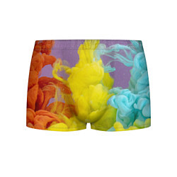 Трусы-боксеры мужские Абстрактные разноцветные объёмные дымы, цвет: 3D-принт