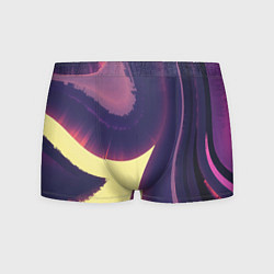 Трусы-боксеры мужские Фиолетовые и жёлтые абстрактные волны, цвет: 3D-принт