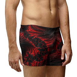 Трусы-боксеры мужские Red vortex pattern, цвет: 3D-принт — фото 2