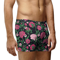 Трусы-боксеры мужские Заросли розовых пионов, цвет: 3D-принт — фото 2
