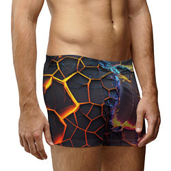 Трусы-боксеры мужские Подорванные неоновые плиты, цвет: 3D-принт — фото 2