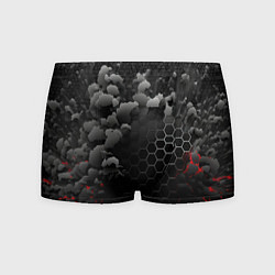 Трусы-боксеры мужские Взрыл черных плит и обломки, цвет: 3D-принт