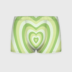 Трусы-боксеры мужские Зеленые сердца - индикид паттерн, цвет: 3D-принт
