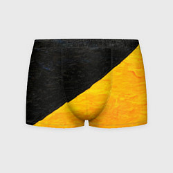 Трусы-боксеры мужские Черно-желтые масляные краски, цвет: 3D-принт