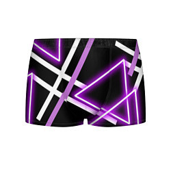 Трусы-боксеры мужские Фиолетовые полоски с неоном, цвет: 3D-принт